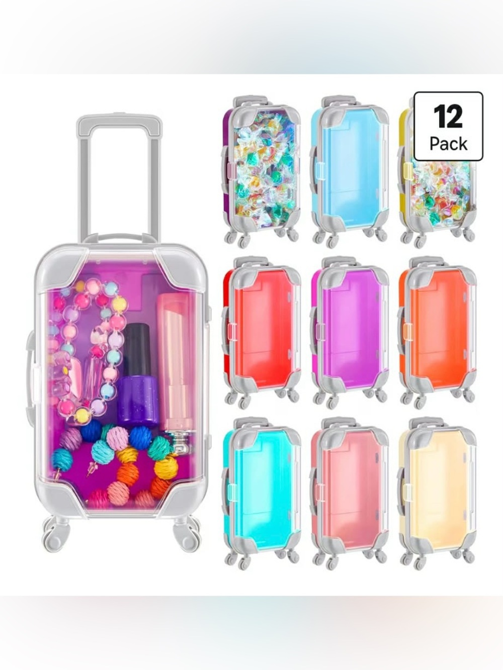 12 Pack Suitcase Party Favors Gift Box Mini 6.7x3.8x2”